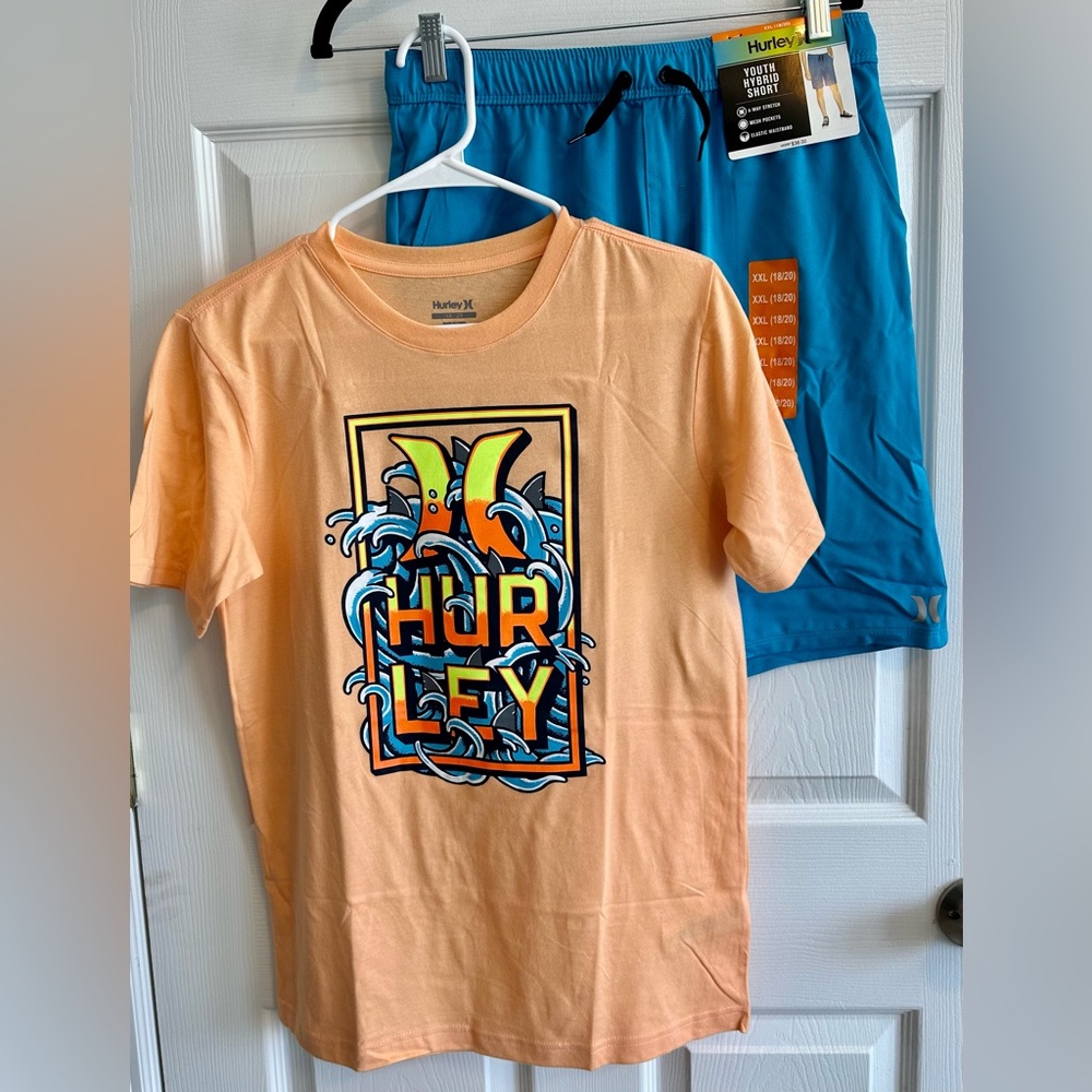 NEW Hurley Shorts and Shirt Boy’s 18/20